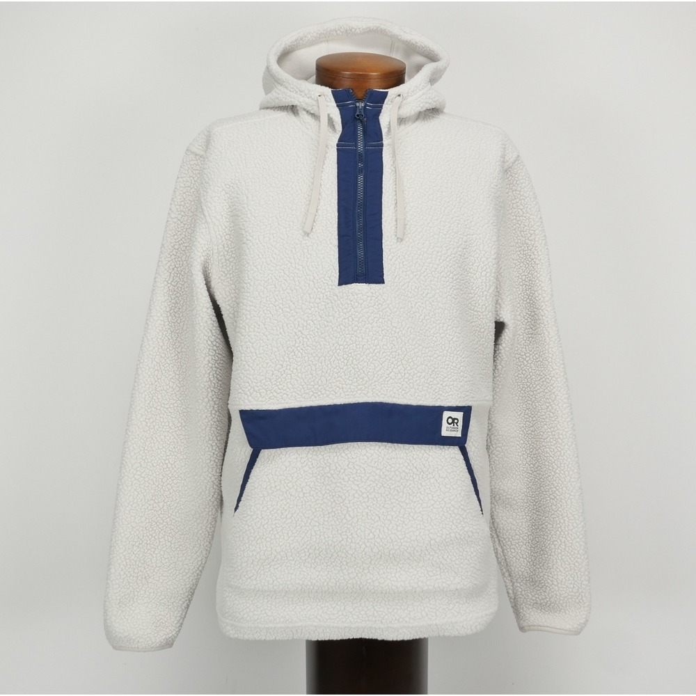 Outdoor Research Packwood Fleece Pullover Sherpa Hoodie Mens XL Oat 1/4 Zip 2816